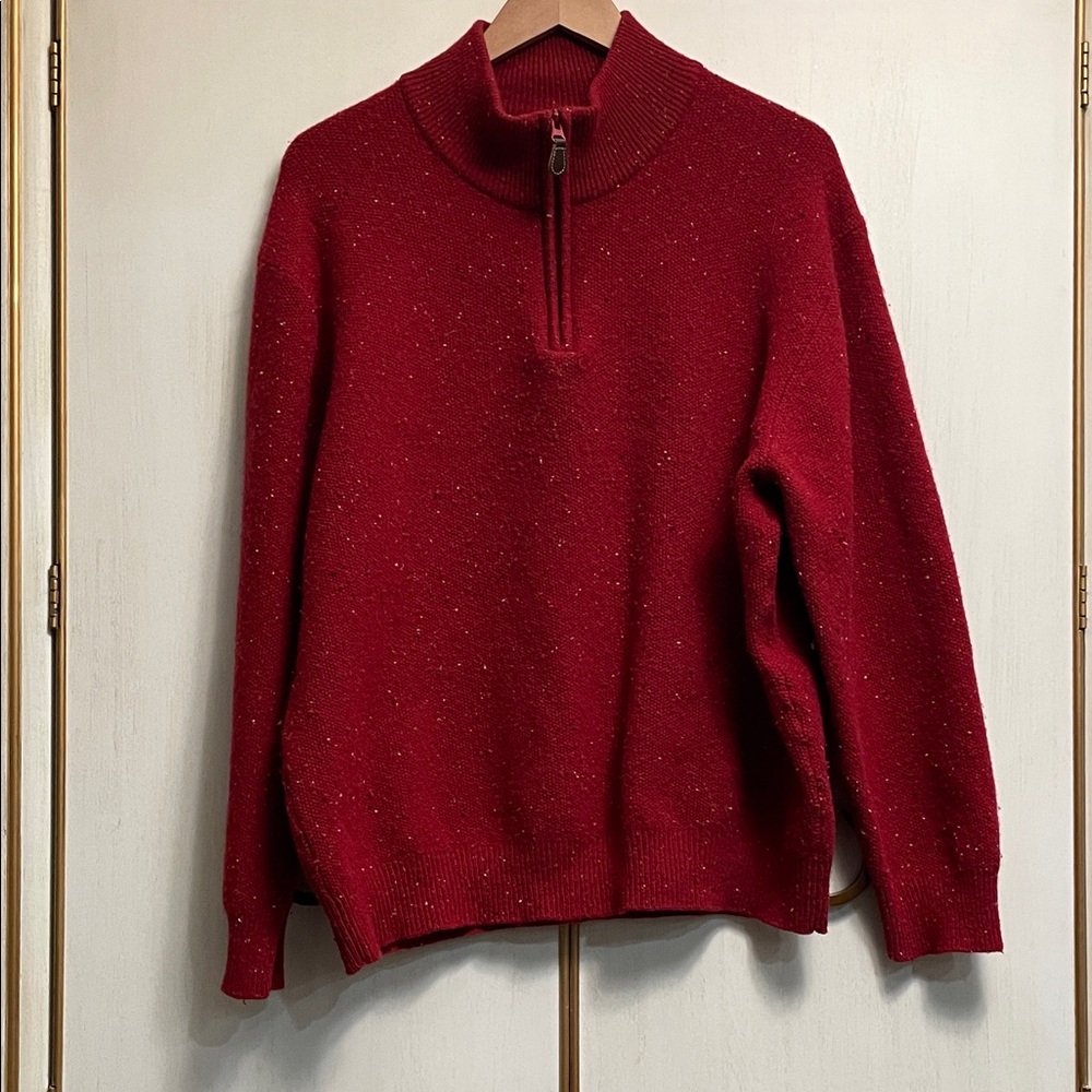 Men's Red Quarter-Zip Sweater